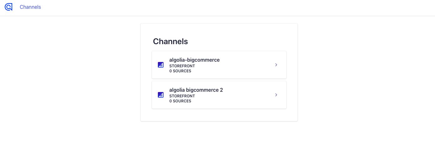 Algolia for BigCommerce channel selection