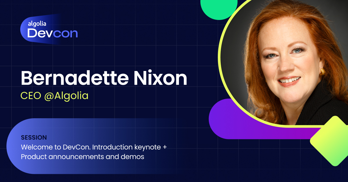 Algolia DevCon Keynote speaker Bernadette Nixon